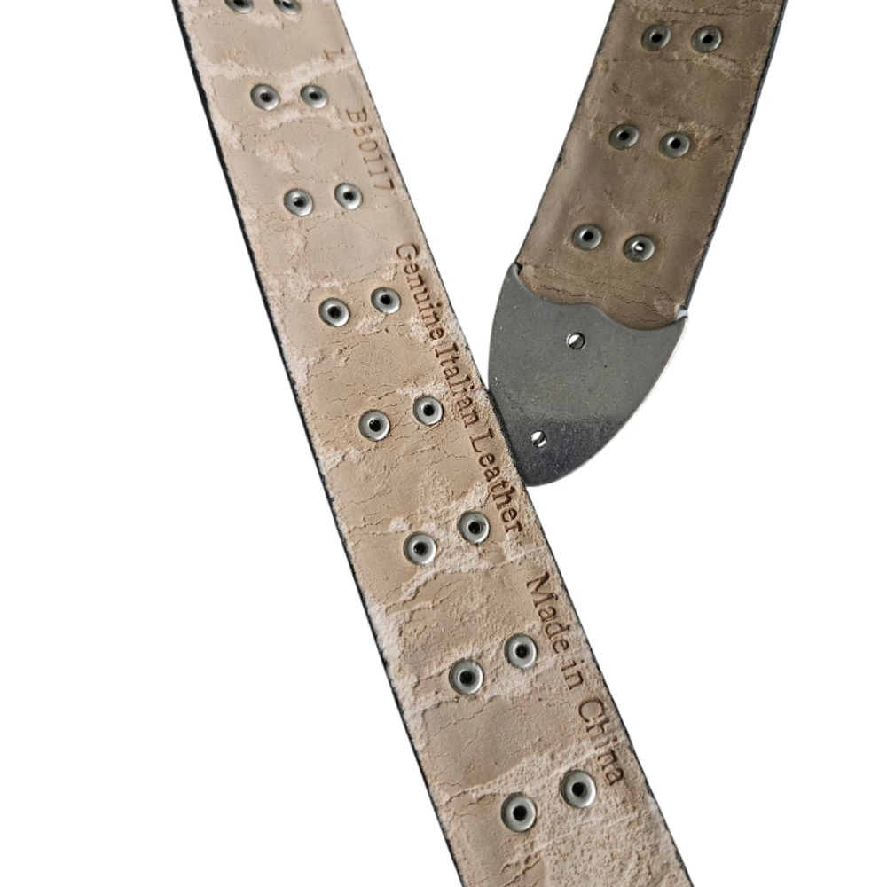 Black and Silver Rihnstone Studded Embellished Belt Unisex - Picture 6 of 6